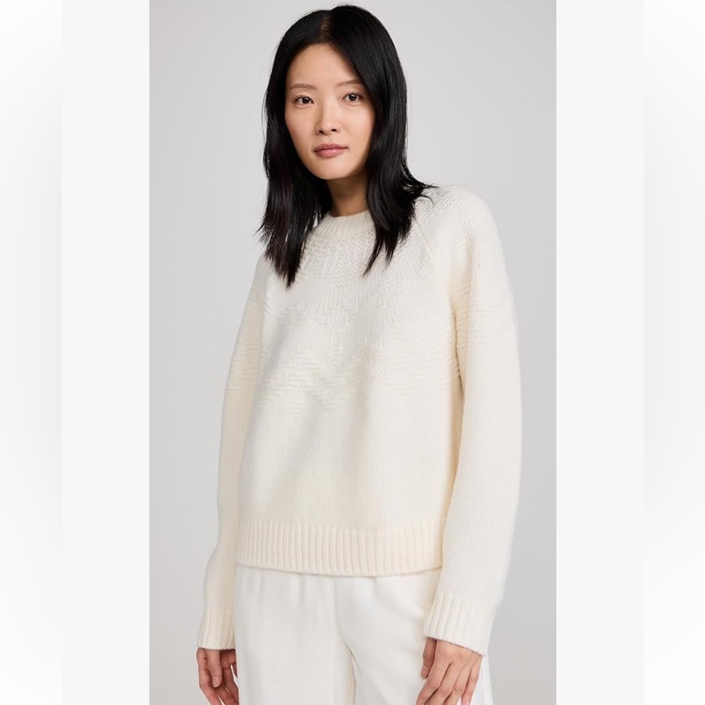 Vince Textured Raglan Fair Isle Pullover